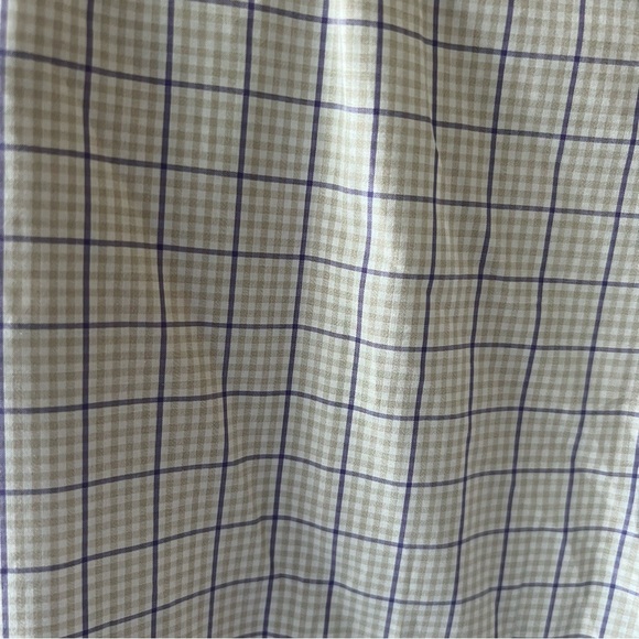 ISAIA Tan & Purple Plaid Cotton Dress Shirt 15.5 - Picture 9 of 9